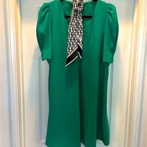 Zara Green Midi Dress with Puff Tulip Short Sleeve - XXL